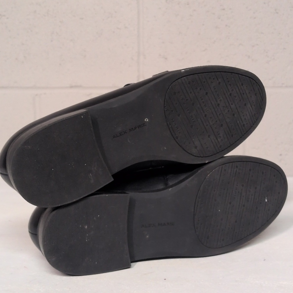 Alex Marie Gilmore Leather Bit Buckle Black Loafers, Size 7, CBK Style - Picture 7 of 9